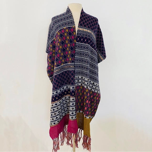 Anthropologie Angel of the North lambswool blend beautiful oversized scarf NEW - Picture 4 of 13